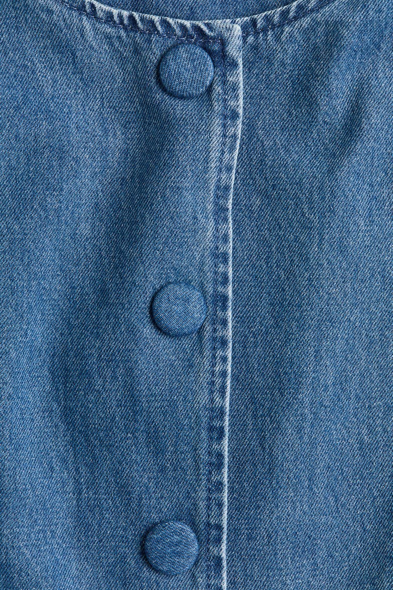 Collarless Peplum Jacket, Alternate, color, Denim blue