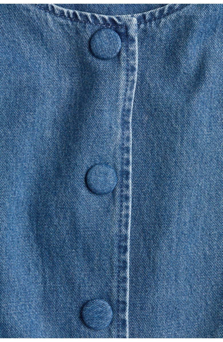 H&M Collarless Peplum Jacket, Alternate, color, Denim Blue