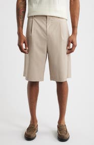 Open Edit Pleated Bermuda Shorts