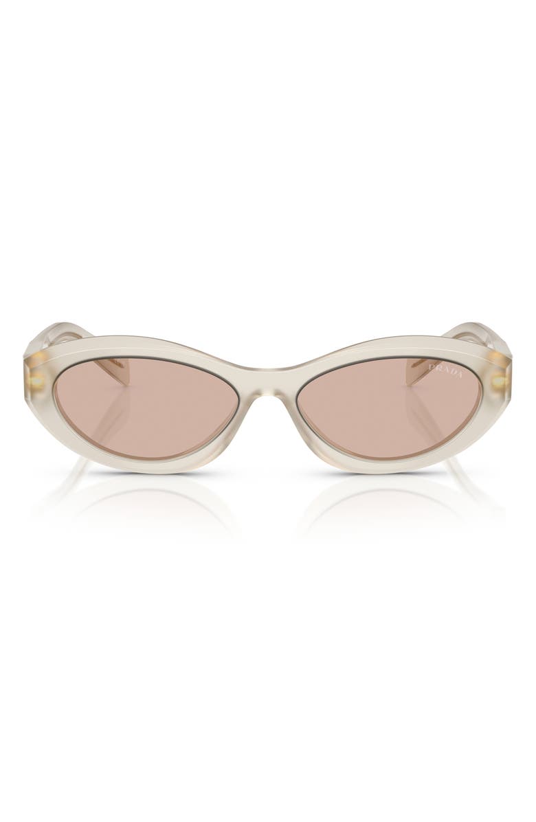 Prada 56mm Oval Sunglasses, Main, color, Brown White