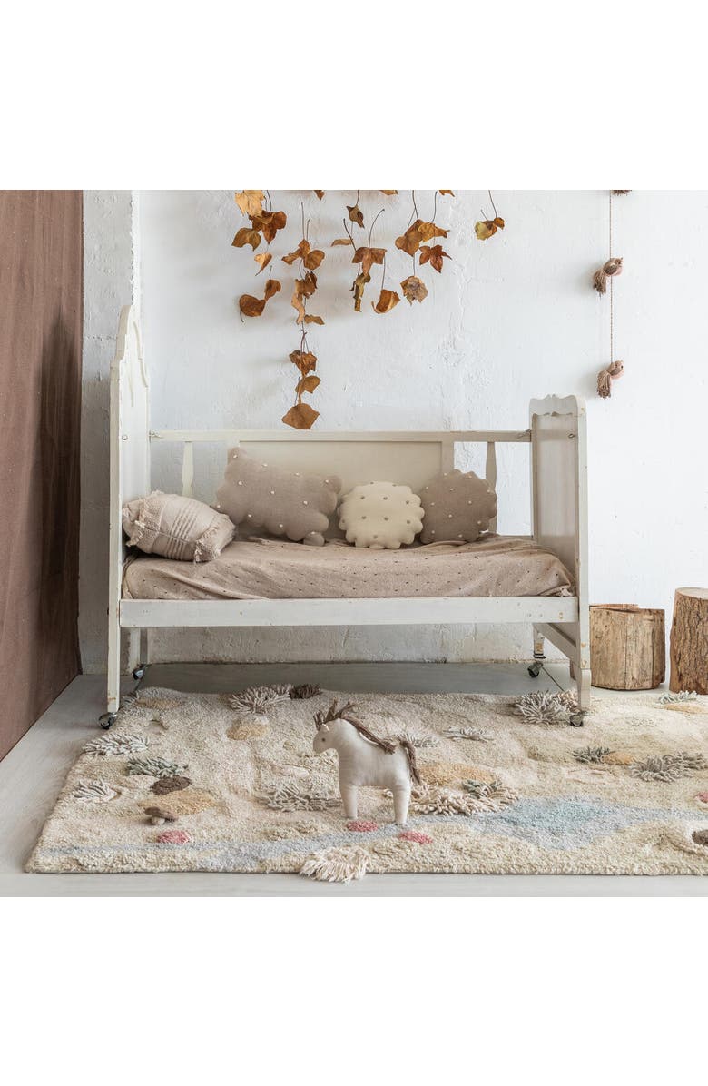 Lorena Canals Washable Play Rug Path of Nature, Alternate, color, Natural, Olive, Blue, Rose