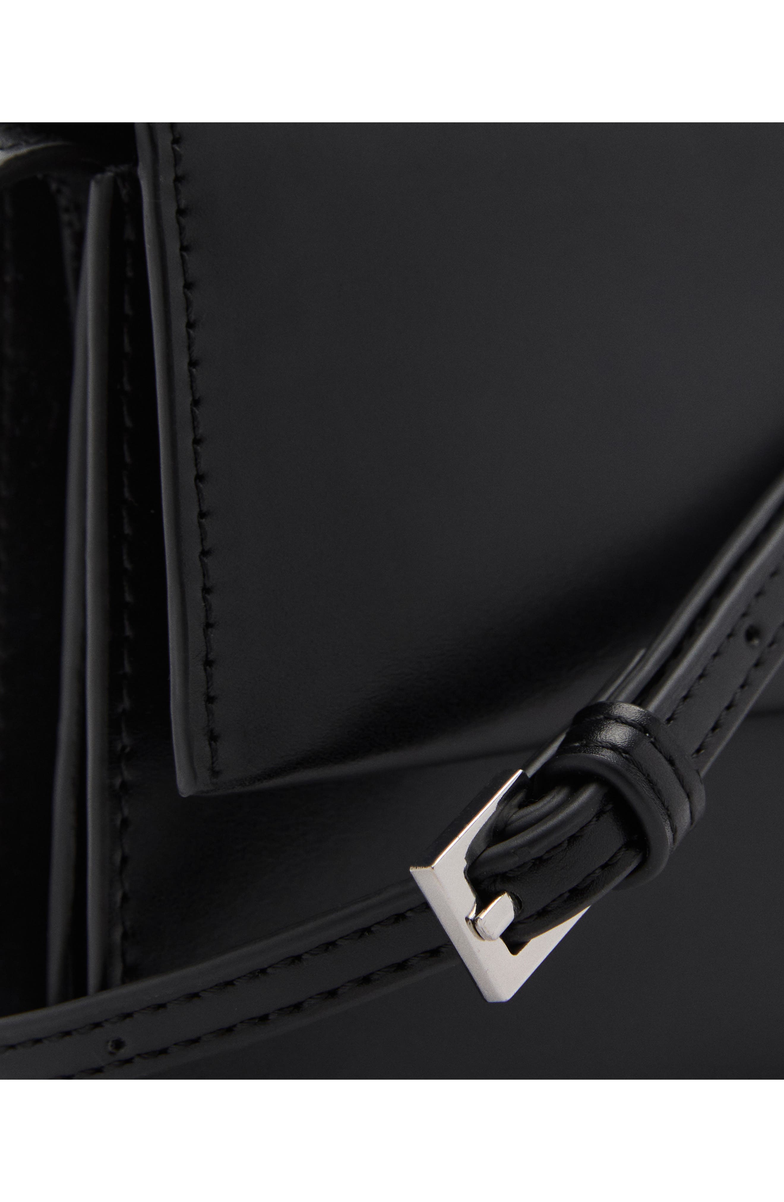 MANGO Faux Leather Crossbody Bag, Alternate, color, Black