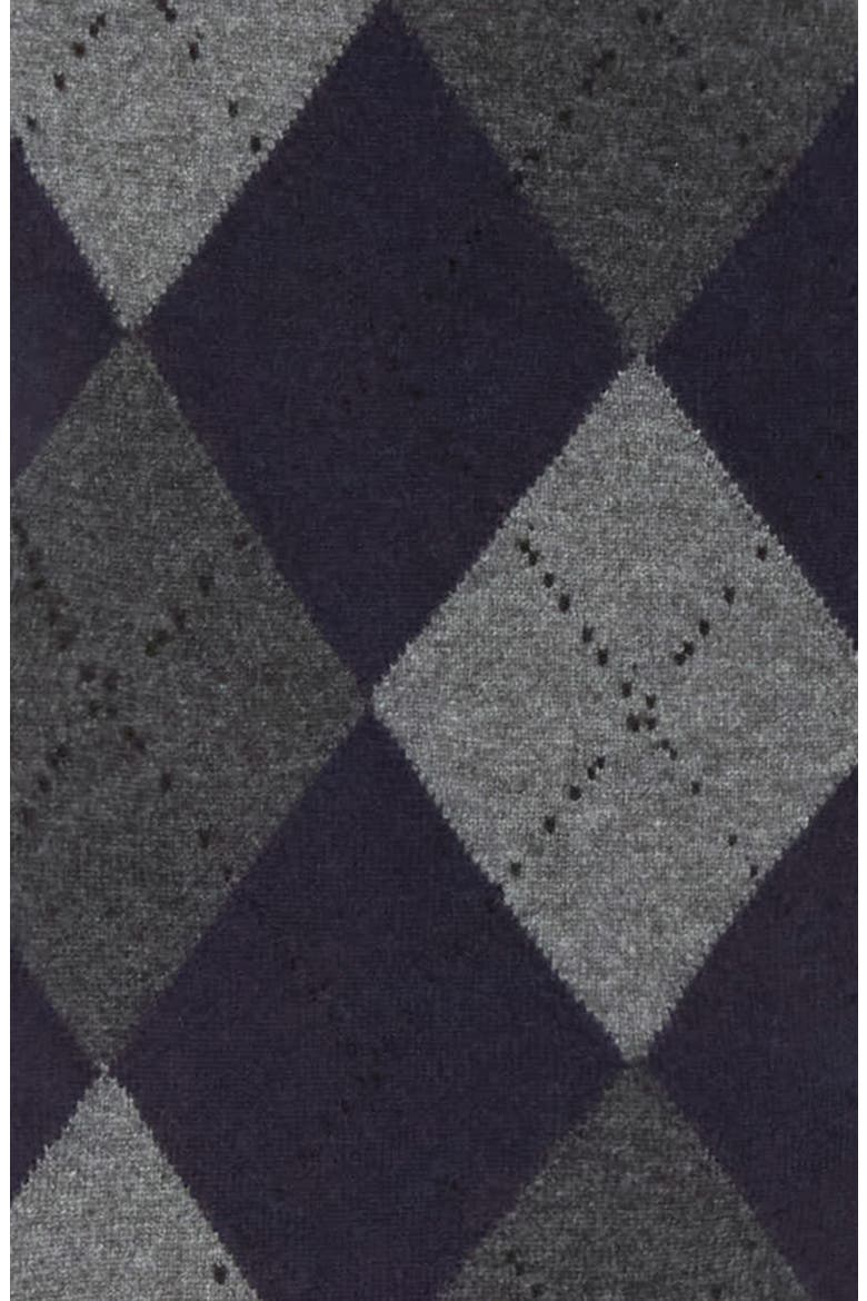 Clan Argyle Plaid Cashmere Triangle Scarf, Alternate, color, DARK NAVY