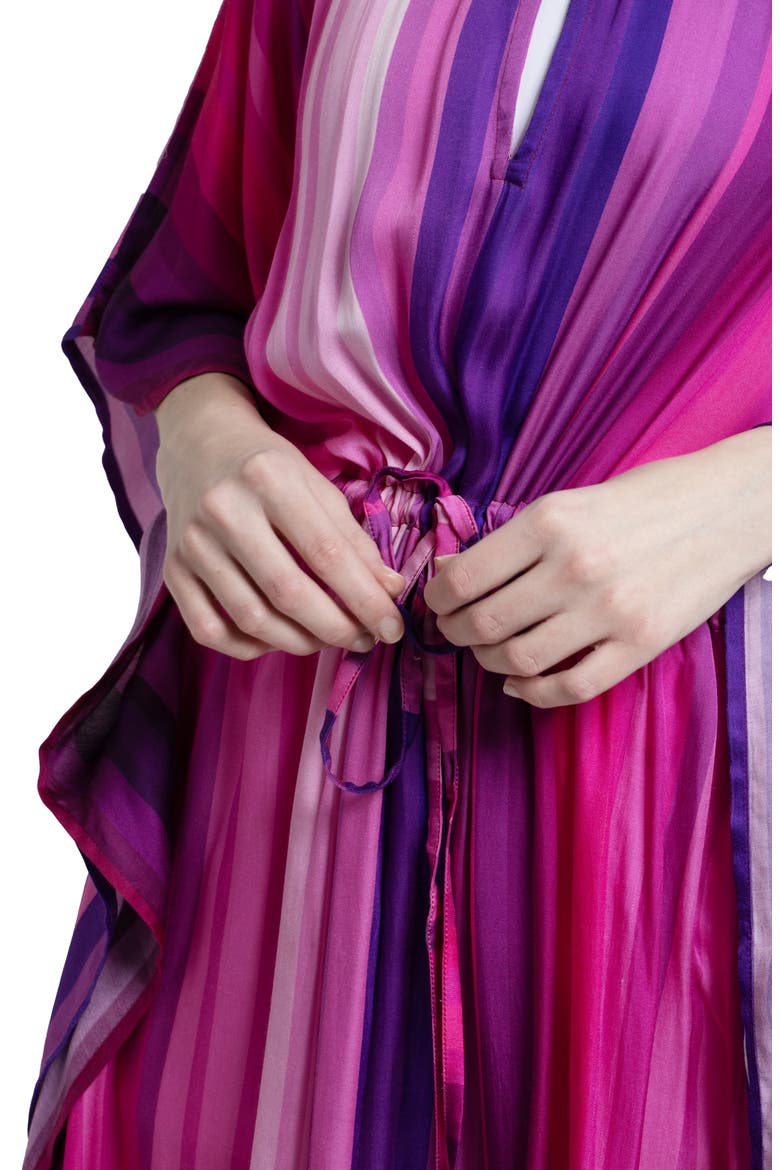 Stripe Keyhole Tie Waist Caftan, Alternate, color, PINK