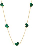 Jan Leslie Five Station Heart 30" Necklace Set In Sterling Silver With 18K Gold Overlay
