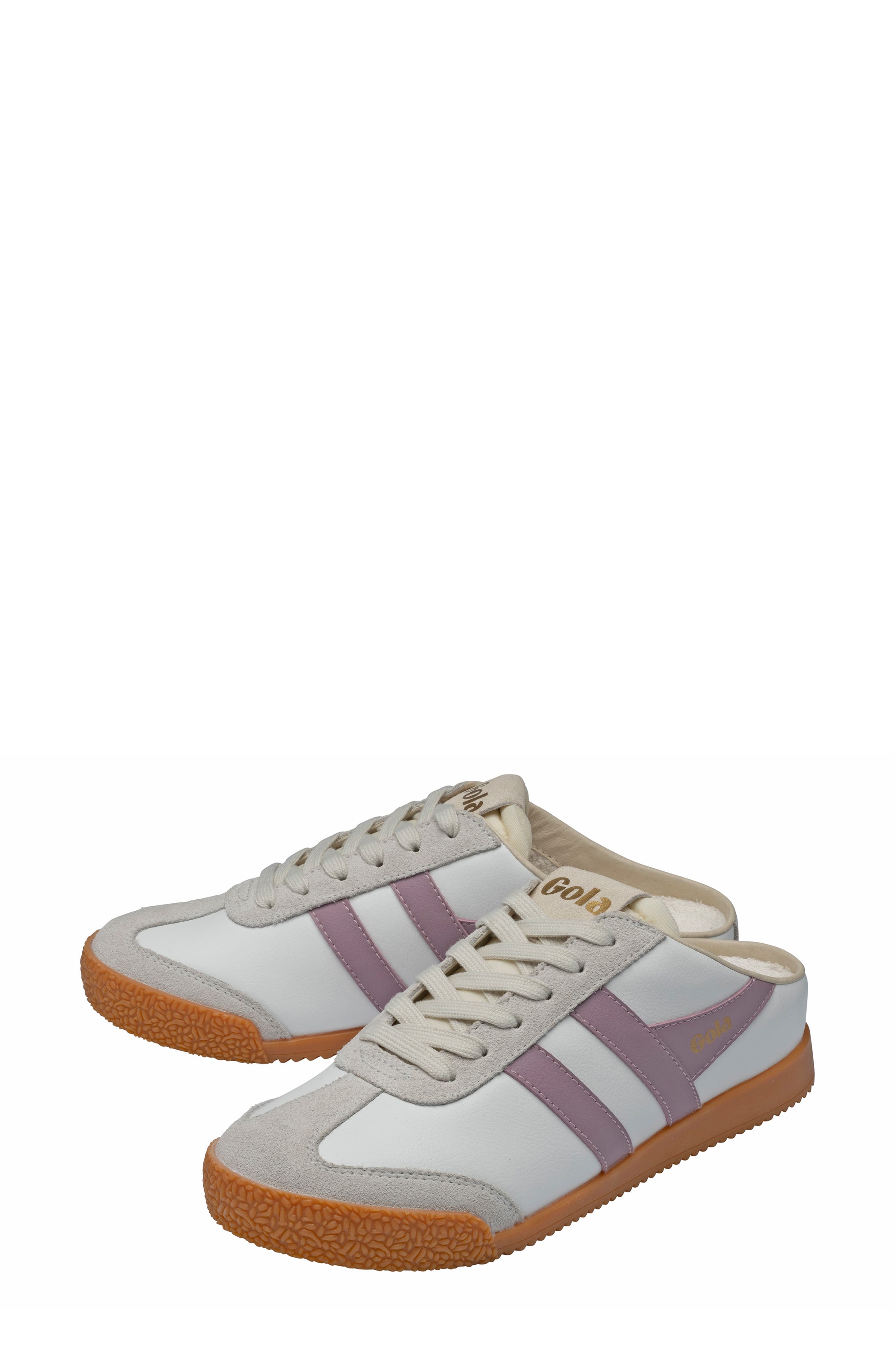 Elan Leather Mule Sneaker, Alternate, color, WHITE/ PINK