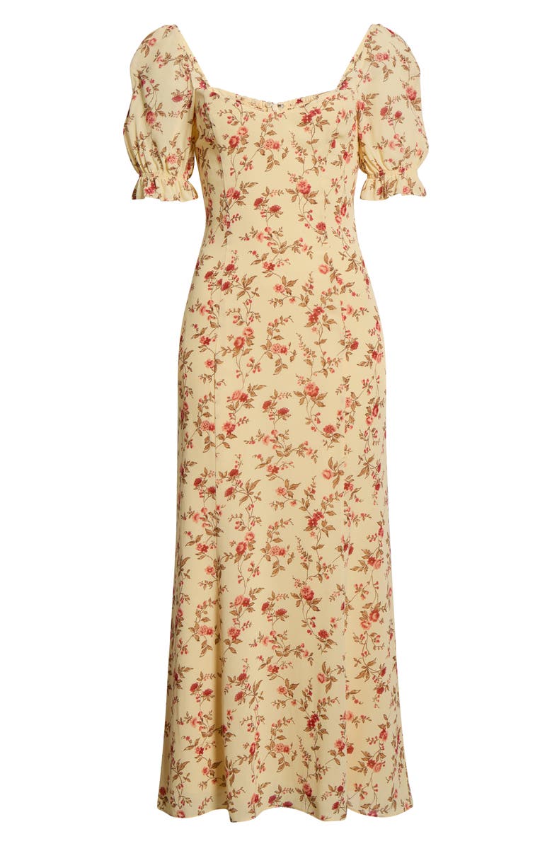 Reformation Gloria Floral Puff Sleeve Dress, Main, color, Wistful