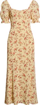 Reformation Gloria Floral Puff Sleeve Dress