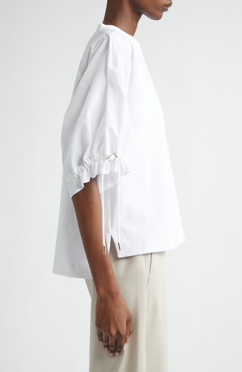 Max Mara West Poplin & Jersey Top, Alternate, color, Optical White