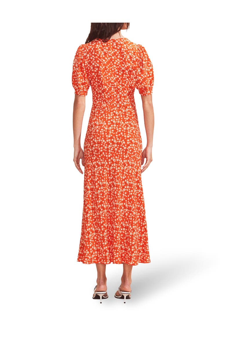 Ro&Zo Ditsy V-Neck Midi Dress, Alternate, color, Red