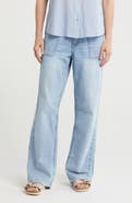 Lucky Brand Wide Leg Raw Hem Utility Jeans