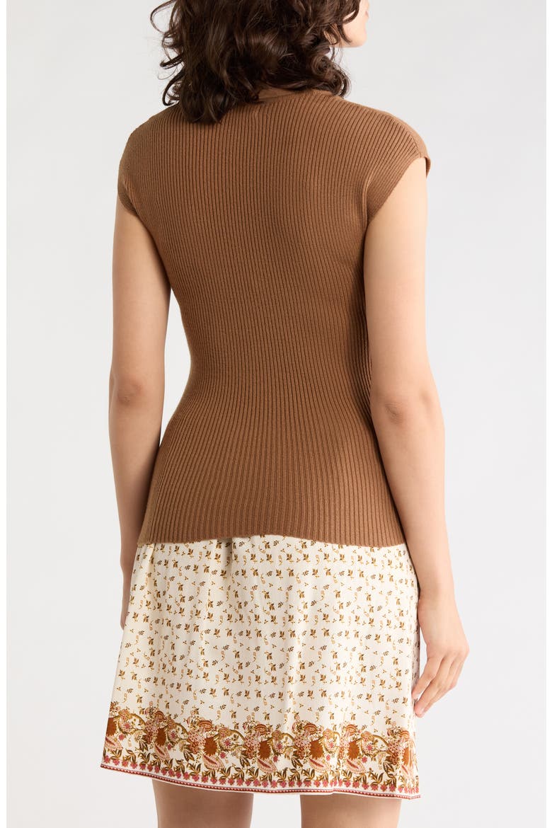 Cap Sleeve Wrap Sweater, Alternate, color, VICUNA