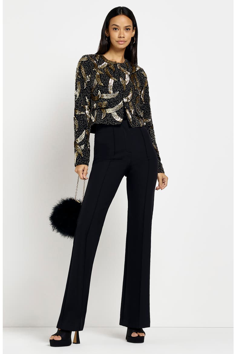 Sequin Crop Trophy Jacket, Alternate, color, BLACK