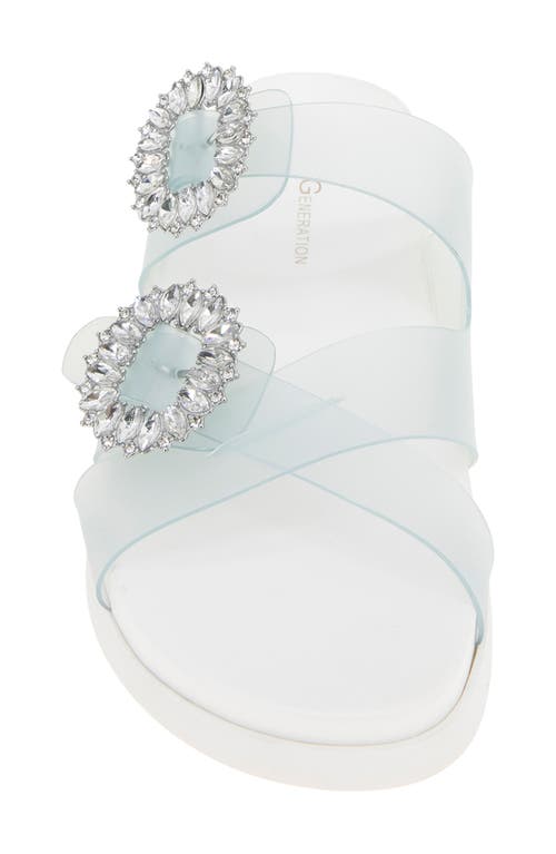 Bcbgeneration Jia Rhinestone Slide Sandal In Seafoam