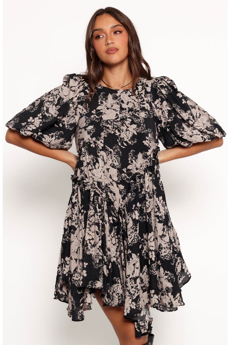 Zinta Floral Print Trapeze Minidress, Alternate, color, FLORAL PRINT