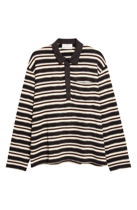 Striped Long Sleeve Polo