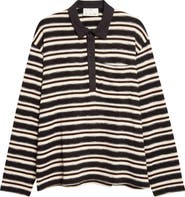 SONG FOR THE MUTE Striped Long Sleeve Polo