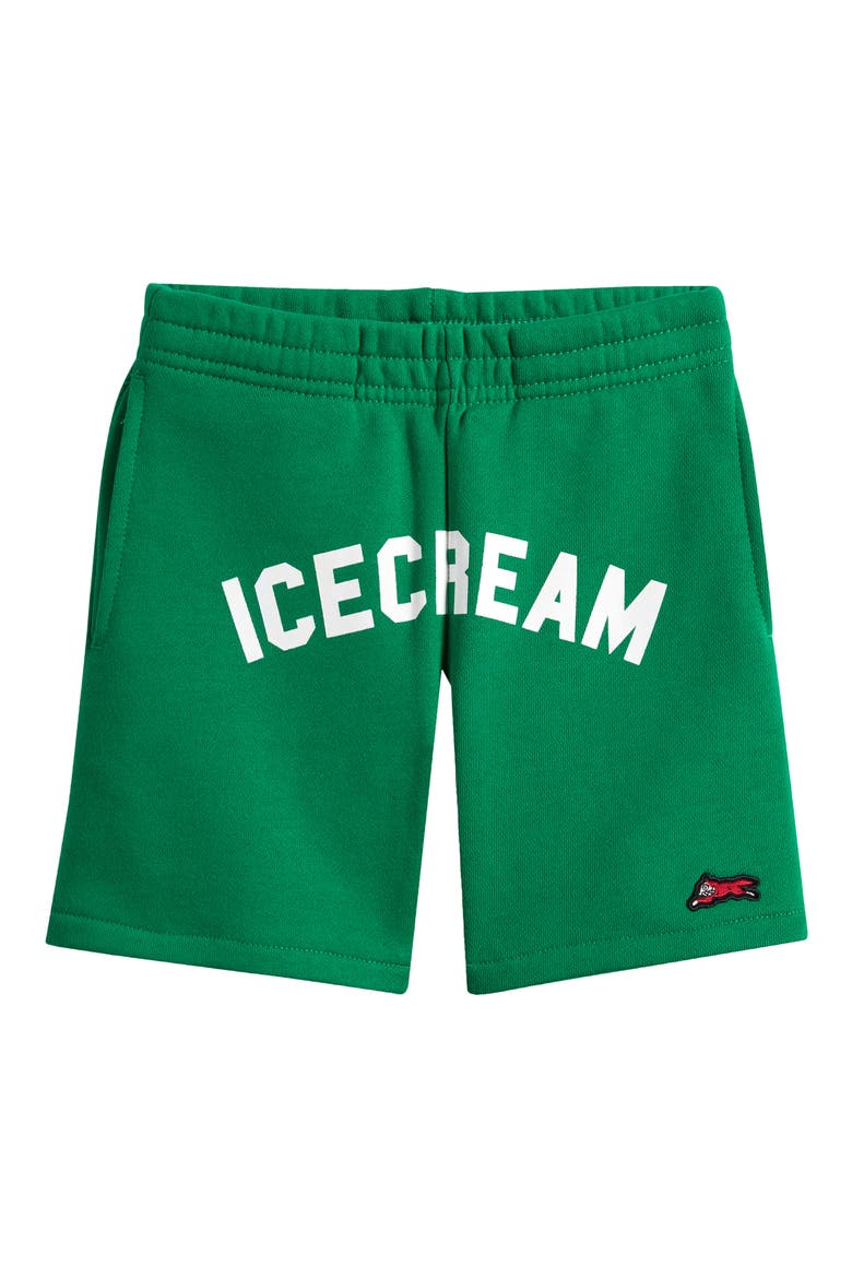 Kids' Arch Logo Sweat Shorts, Main, color, JOLLY GREE