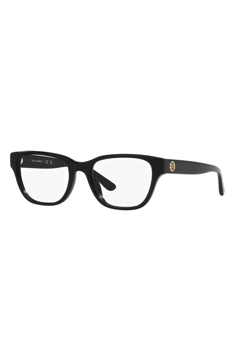 Tory Burch 52mm Rectangular Optical Glasses, Alternate, color,