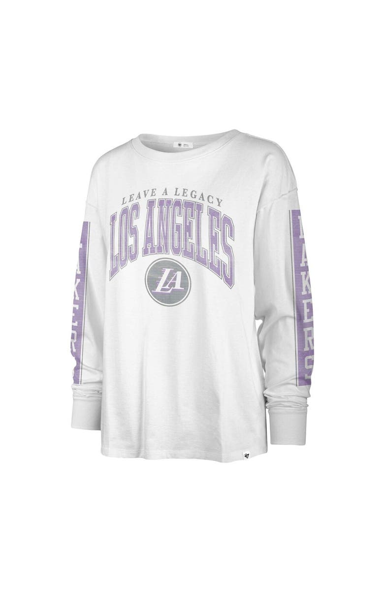 '47 Women's '47 White Los Angeles Lakers City Edition SOA Long Sleeve T-Shirt, Alternate, color, 
