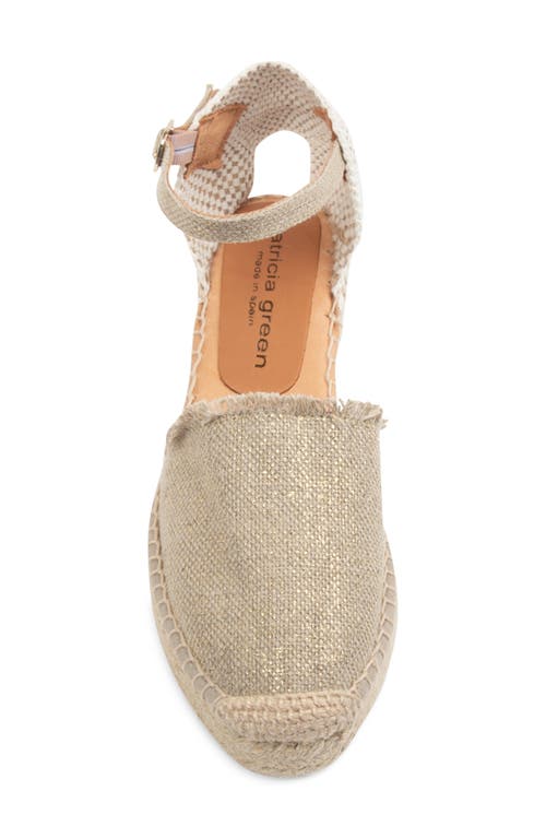 Patricia Green Sahara Ankle Strap Espadrille Wedge In Natural Metallic