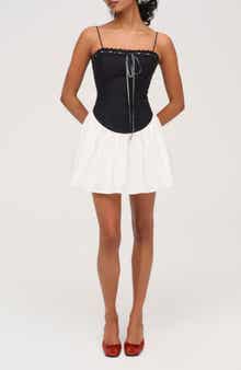 For Love & Lemons Anabella Mixed Media Minidress