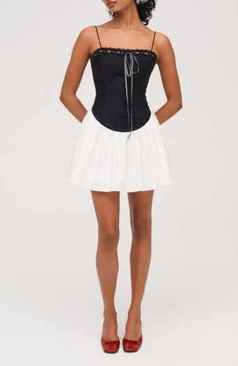 For Love & Lemons Anabella Mixed Media Minidress