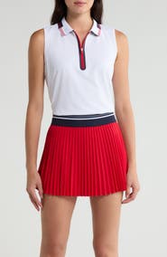 G/FORE Sleeveless Quarter Zip Polo