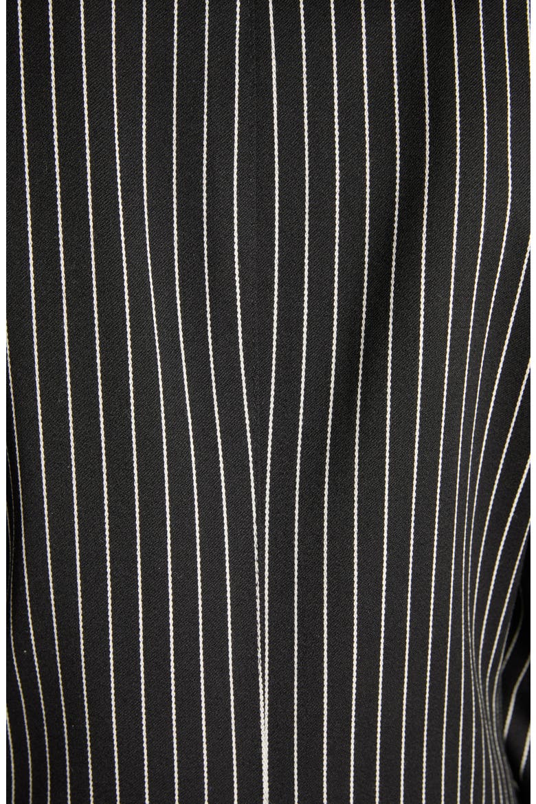 Pinstripe Wool Blend Barathea Jacket, Alternate, color, BLACK/ ECRU