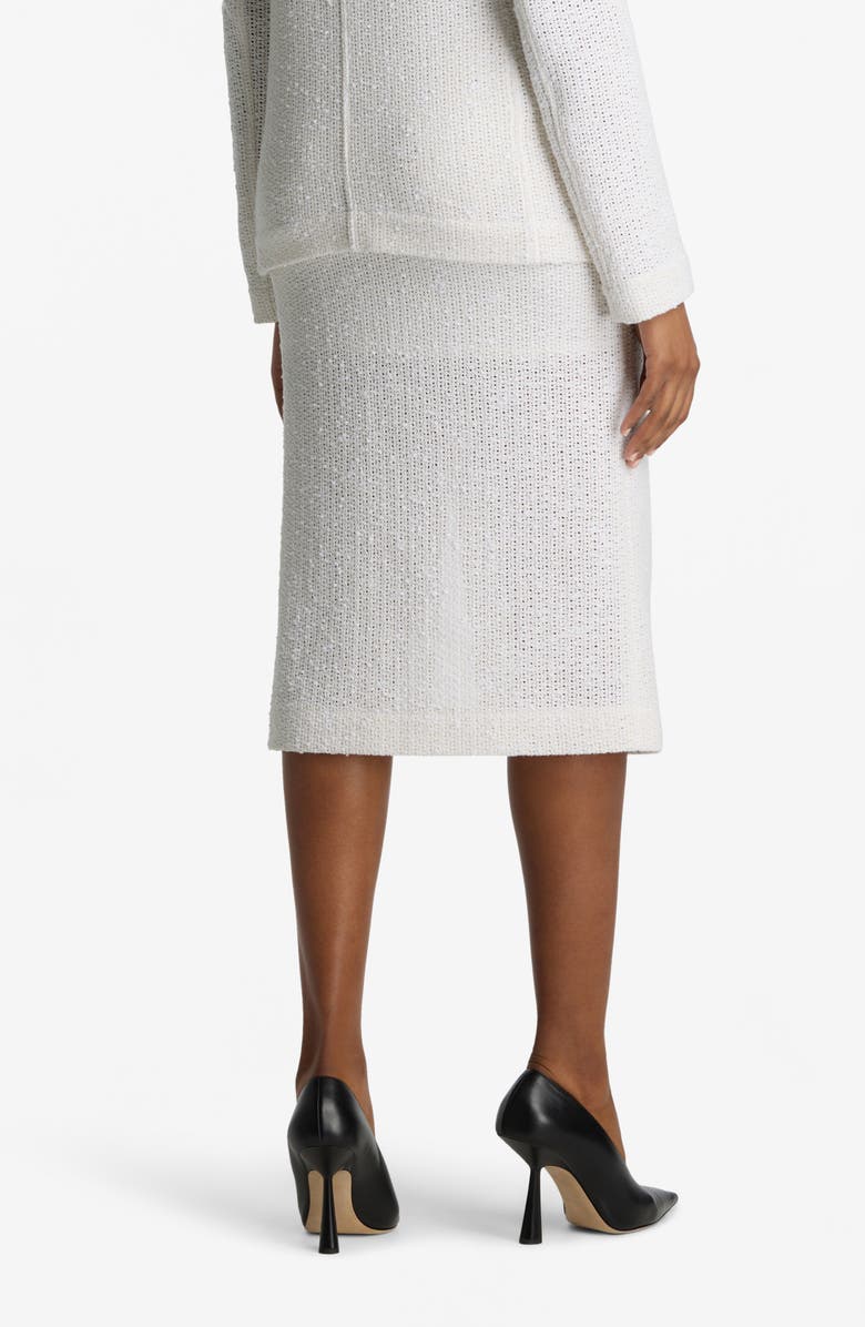 ST. JOHN Open Weave Tweed Skirt, Alternate, color, Ivory