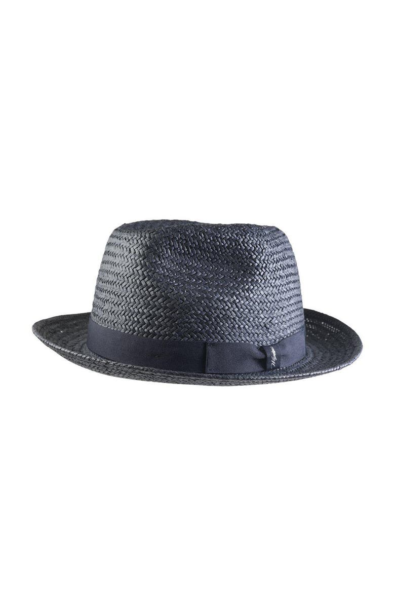 Wigens Men's Classic Straw Fedora with Grosgrain Hatband, Main, color,