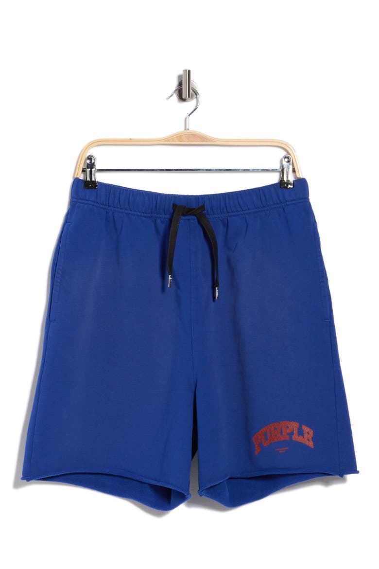 Logo Cotton Fleece Shorts, Alternate, color, BLUE