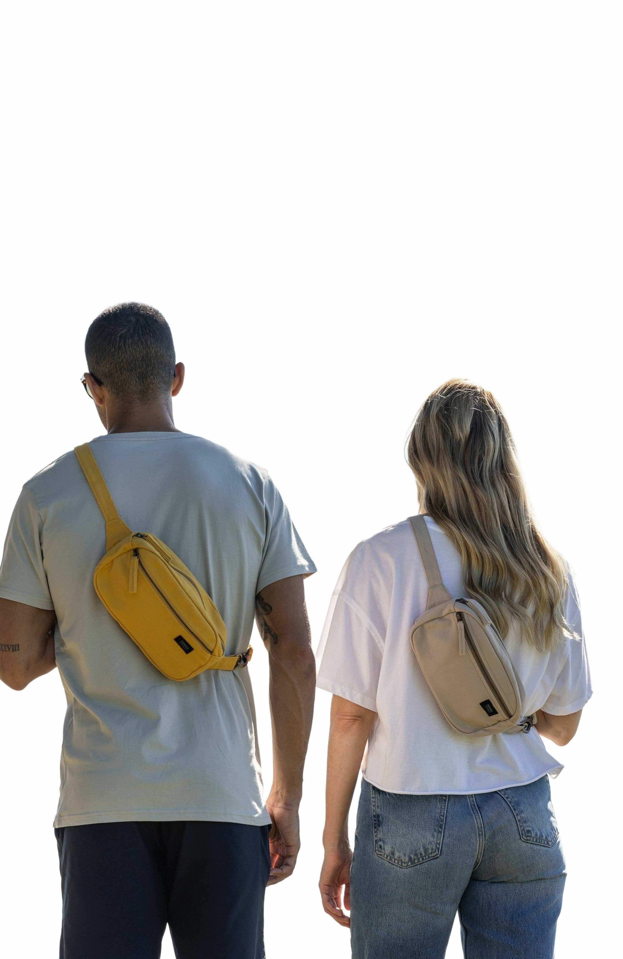 Organic Cotton Sling Belt Bag, Alternate, color, Mustard Yellow