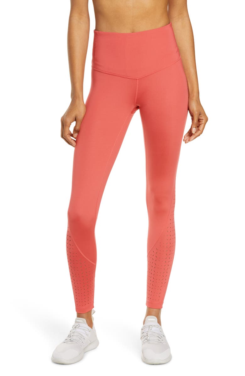 Zella Nova High Waist Perforated Ankle Leggings, Main, color,