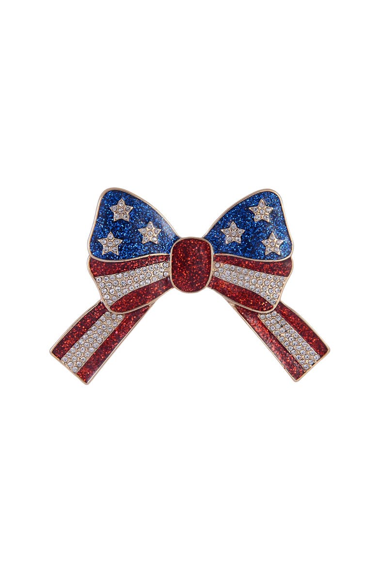 Hallmark American Flag Bow Pin, Alternate, color, Red