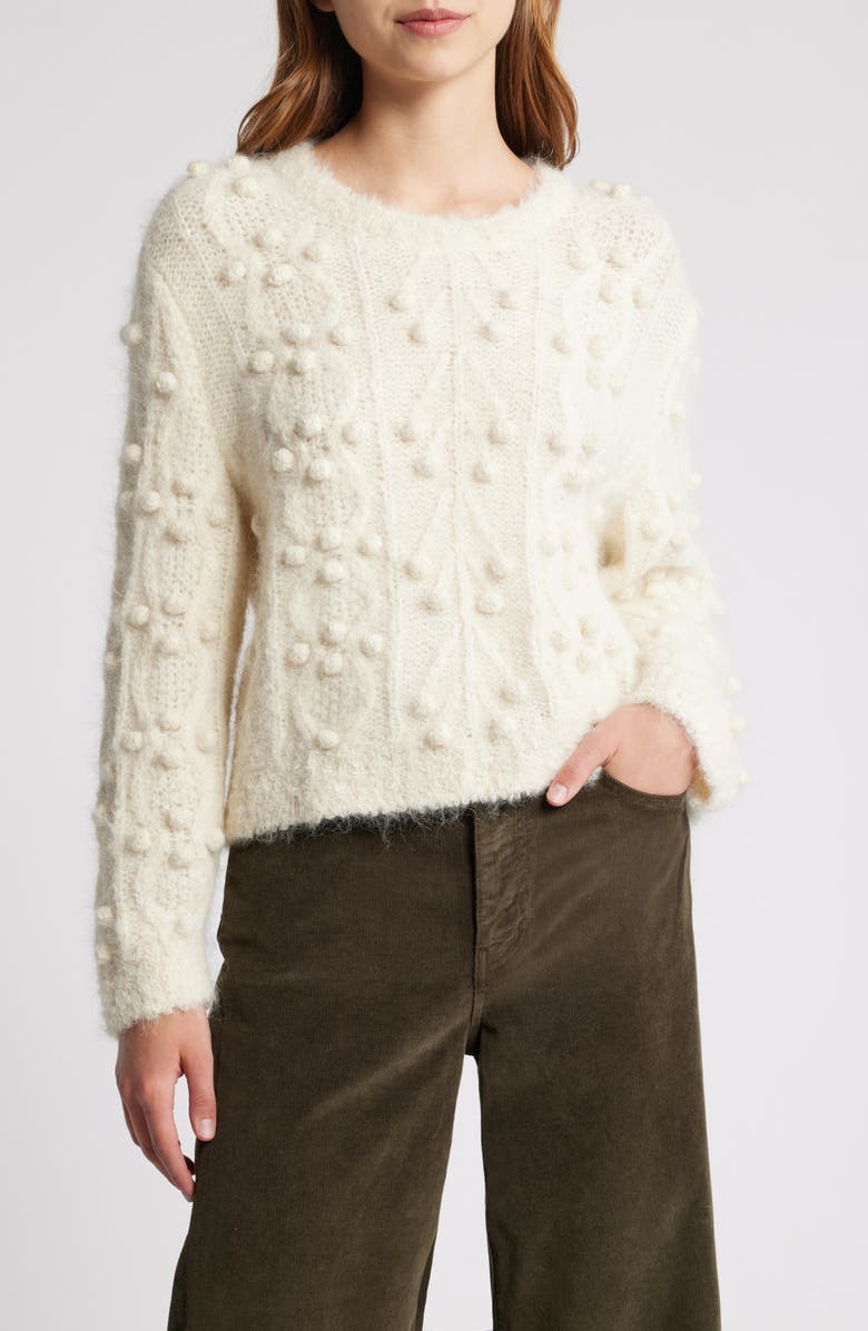 FRAME Popcorn Sweater, Main, color, Cream