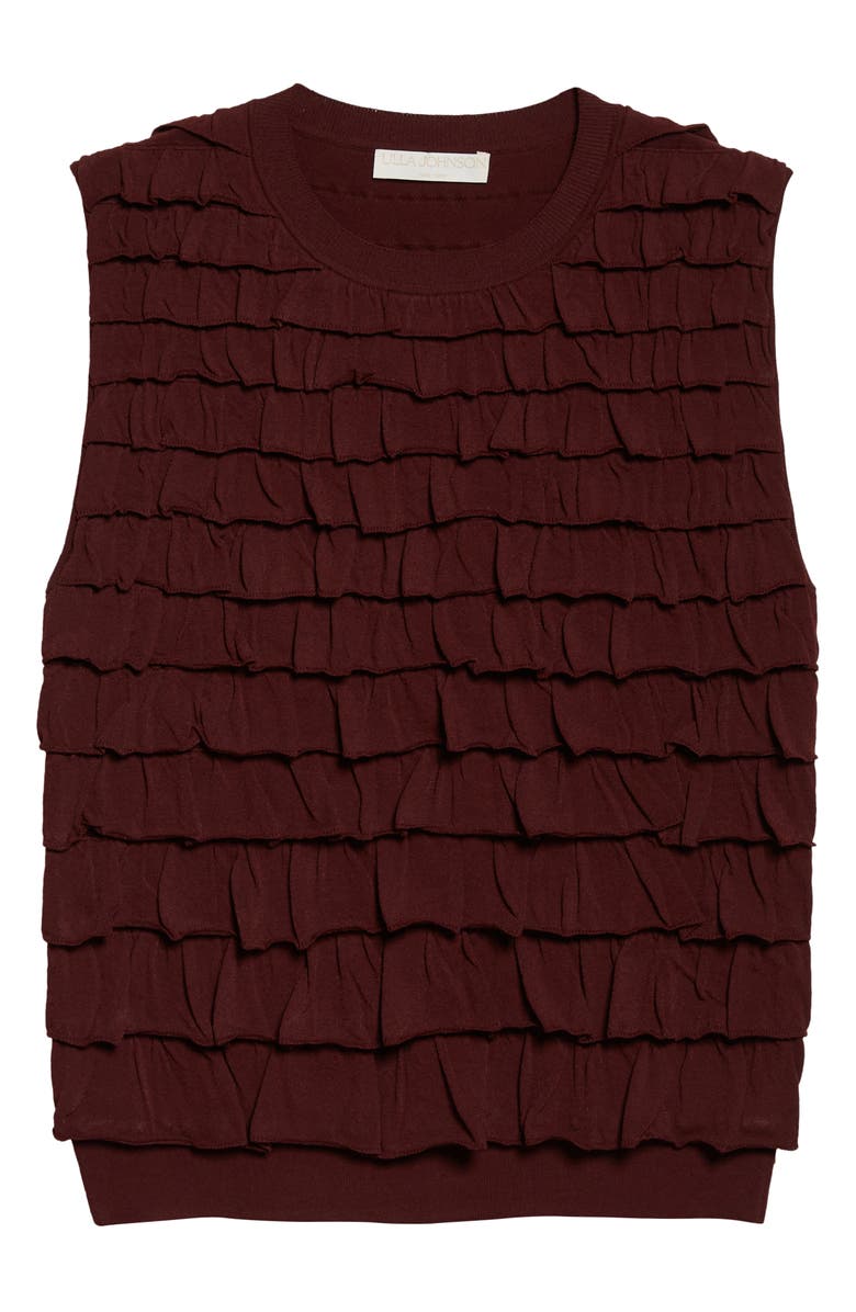 Ulla Johnson Lula Ruffle Tank, Alternate, color, Claret