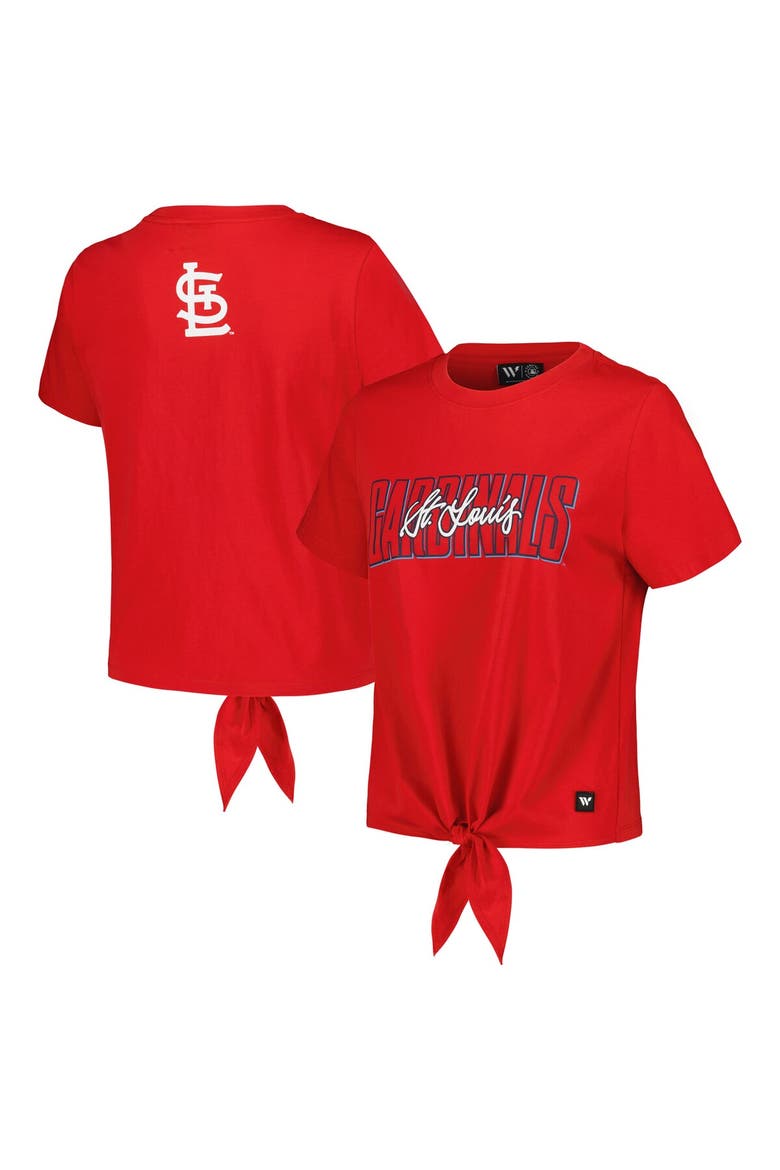 Women's The Wild Collective Red St. Louis Cardinals Twist Front T-Shirt, Alternate, color, Red