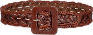 Sam Edelman Woven Raffia & Leather Belt