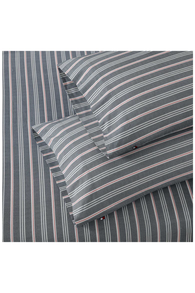 Sullivan Stripe 200 Thread Count Cotton Sheet Set, Alternate, color, DEEP BLUE/ CLASSIC RED