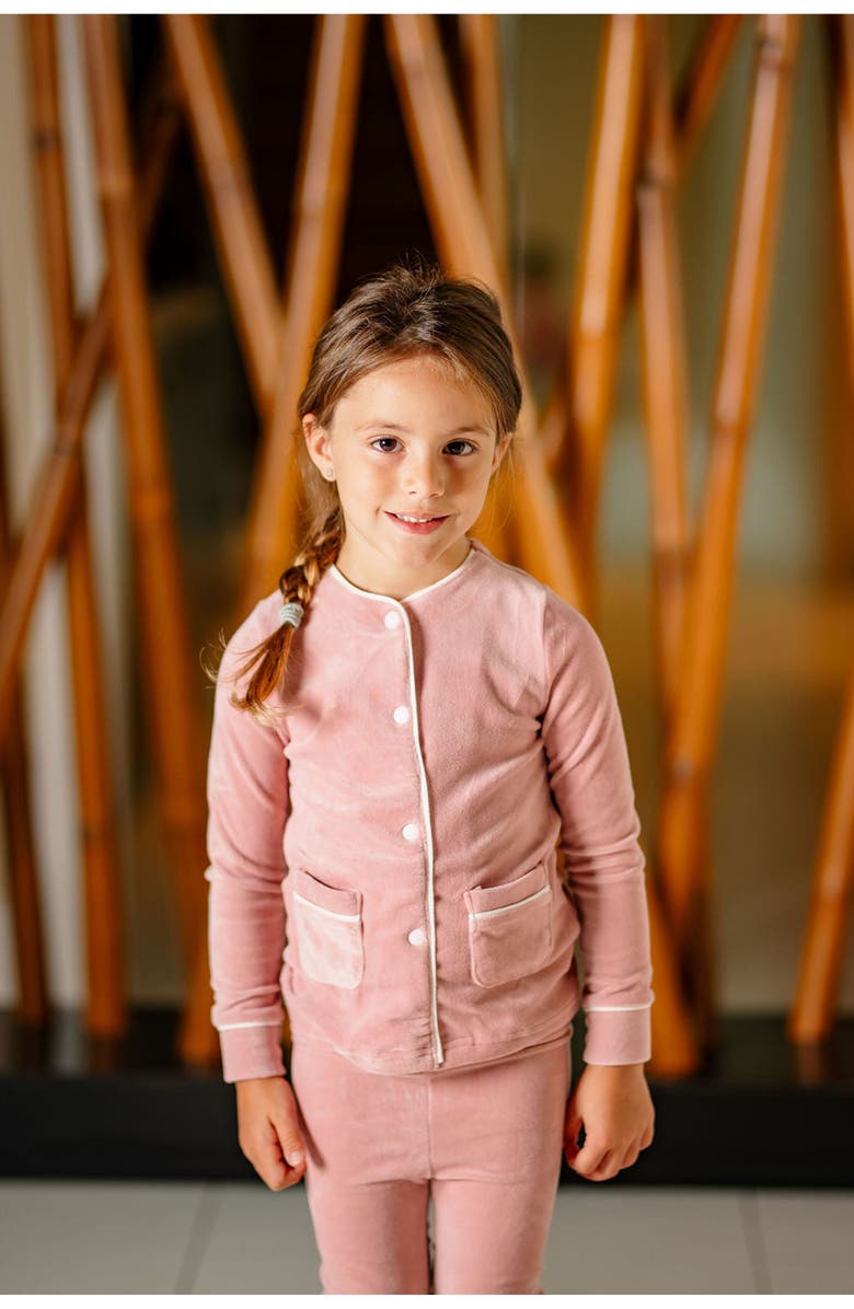 Pouf Girls Velour PJ, Alternate, color, Pink