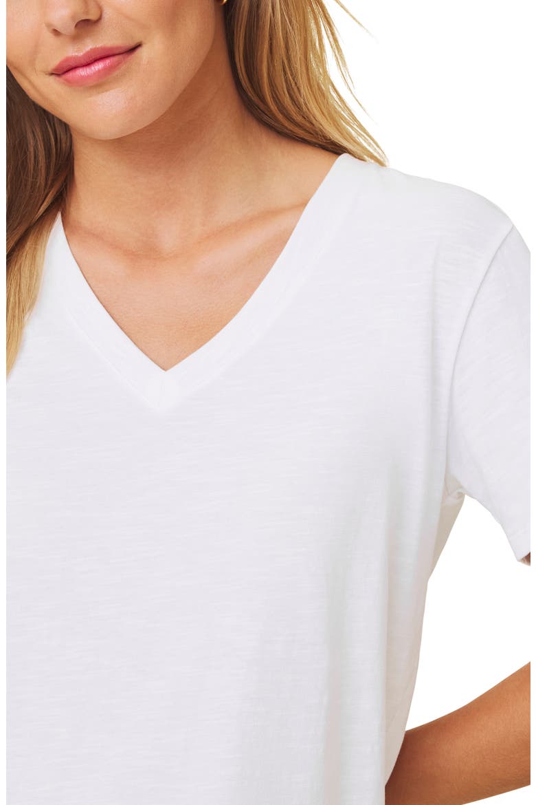 Louisa Boyfriend Fit V-Neck Cotton T-Shirt, Alternate, color, WHITE
