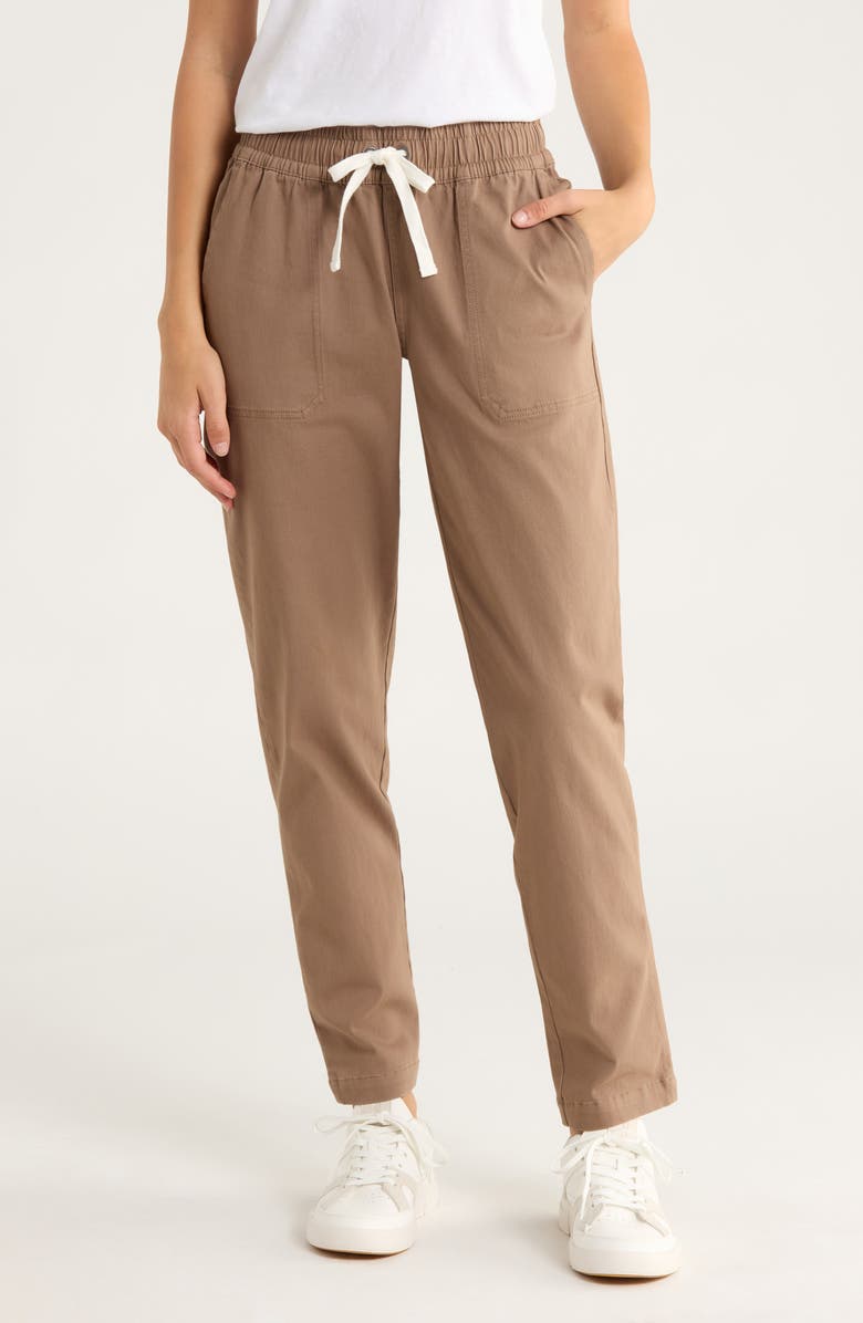 Free Fly Pacifica Stretch Twill Drawstring Pants, Main, color, Fossil