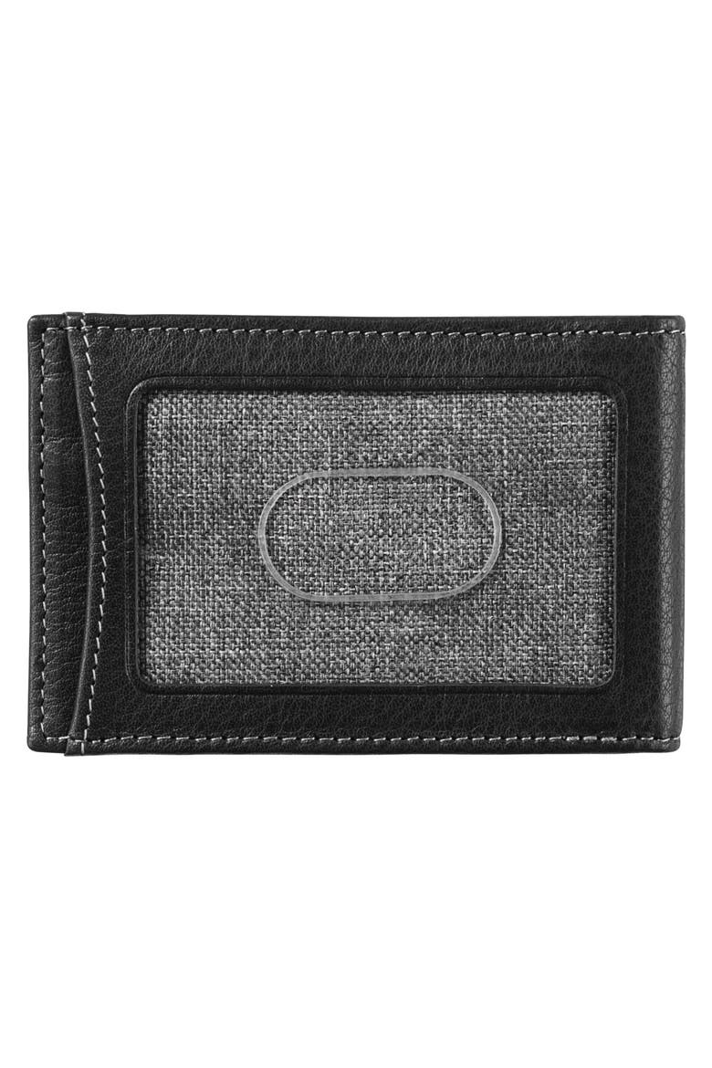 Leather Money Clip Wallet, Alternate, color, BLACK