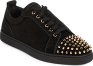 Christian Louboutin Louis Junior Spikes Orlato Suede Sneaker