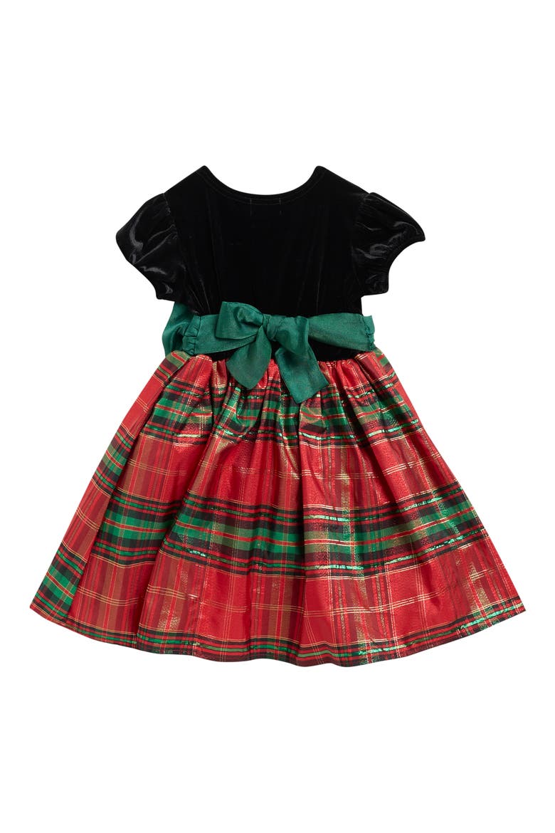 Kids' Plaid Party Dress, Alternate, color, BLACK