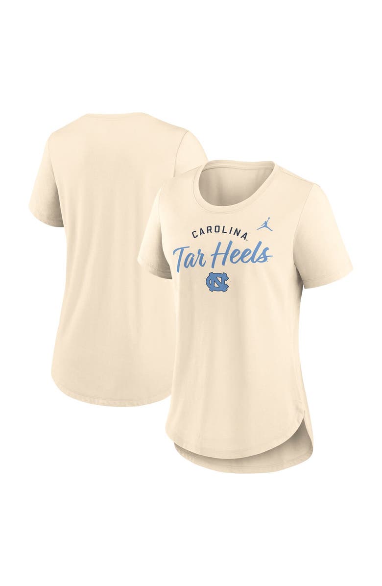 Jordan Brand Women's Jordan Brand  Tan North Carolina Tar Heels Script Logo Tri-Blend T-Shirt, Main, color, Tan