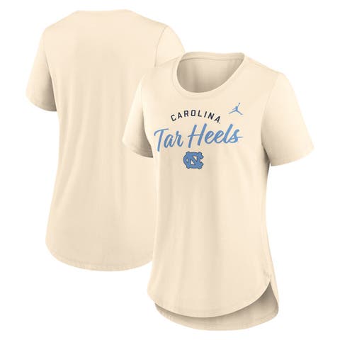 Women's Jordan Brand  Tan North Carolina Tar Heels Script Logo Tri-Blend T-Shirt