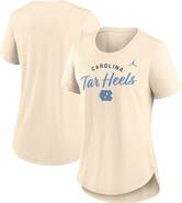 Jordan Brand Women's Jordan Brand  Tan North Carolina Tar Heels Script Logo Tri-Blend T-Shirt
