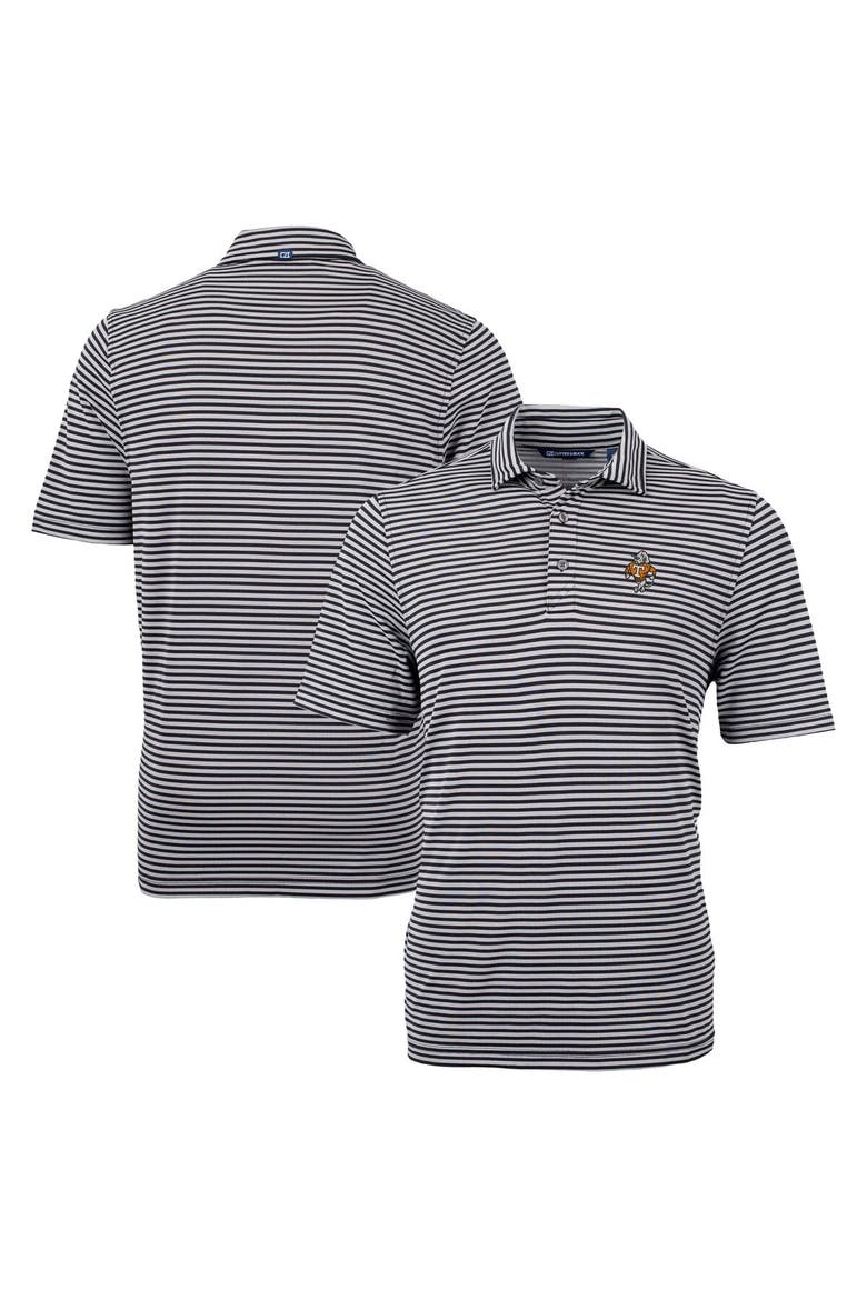 Men's Cutter & Buck  Black Tennessee Volunteers Vault DryTec Virtue Eco Pique Stripe Recycled Polo, Main, color, Black